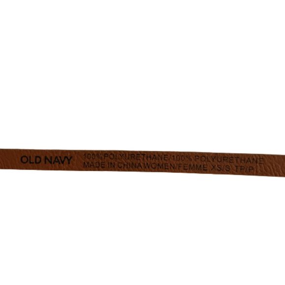 Old Navy Turquoise & Brown Faux Leather Slim Belt - Picture 6 of 9